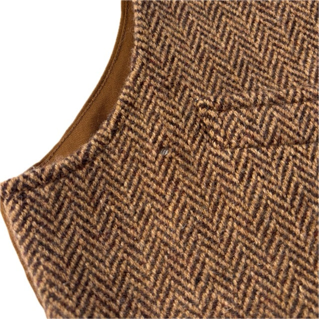 Polo Ralph Lauren Brown Herringbone Waistcoat (Wool) - M