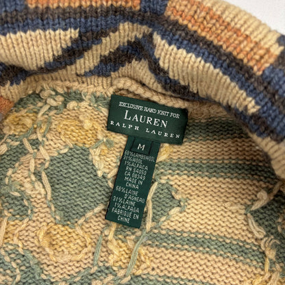 Lauren Aztec Hand Knit Belted Cardigan (Wool) - M