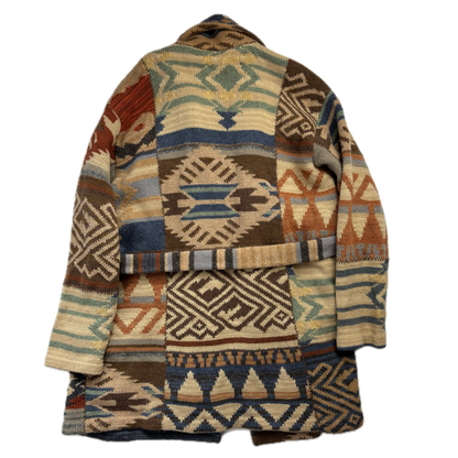 Lauren Aztec Hand Knit Belted Cardigan (Wool) - M