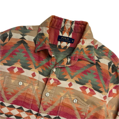 Polo Ralph Lauren Orange Beige Aztec Beacon Shirt - M