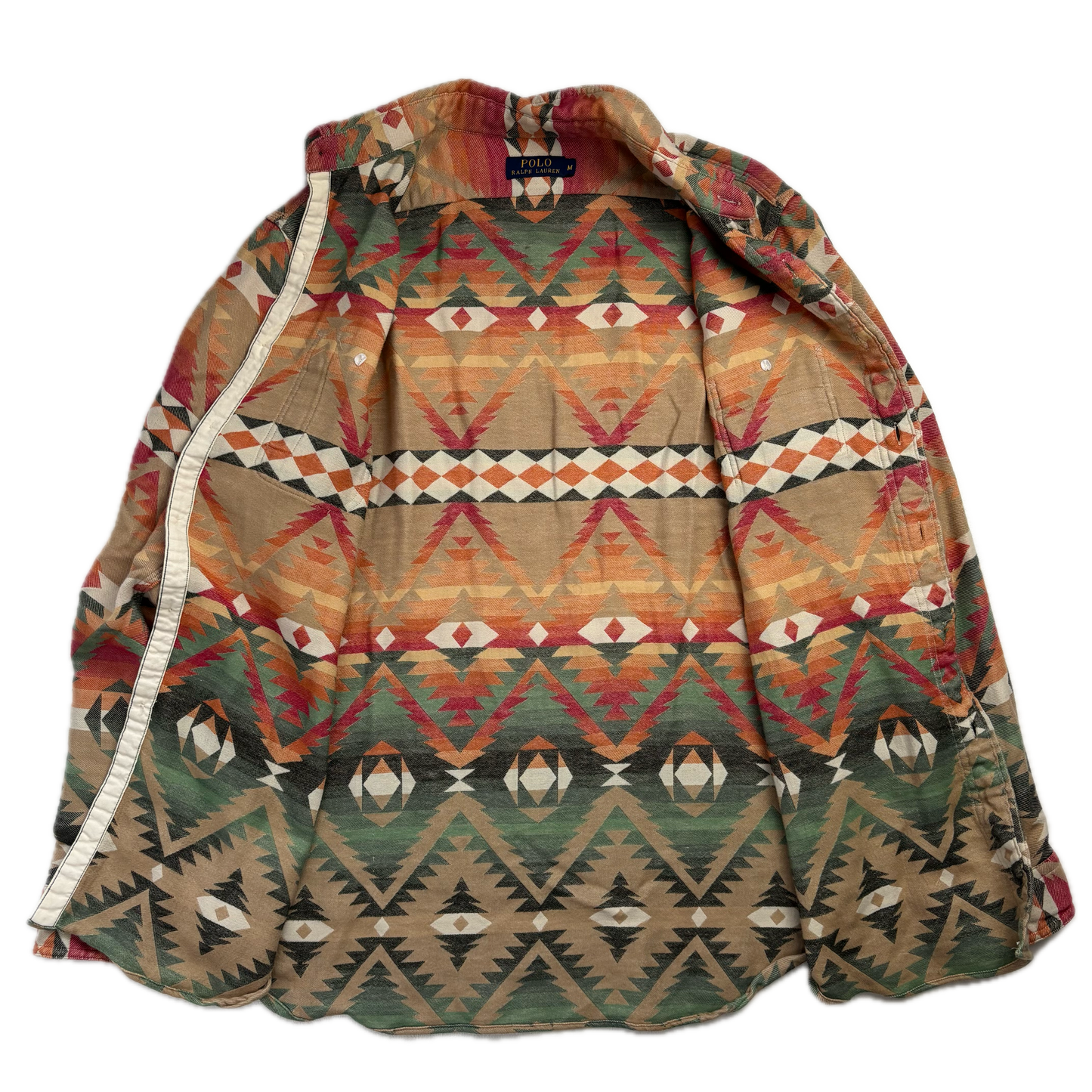 Polo Ralph Lauren Orange Beige Aztec Beacon Shirt - M