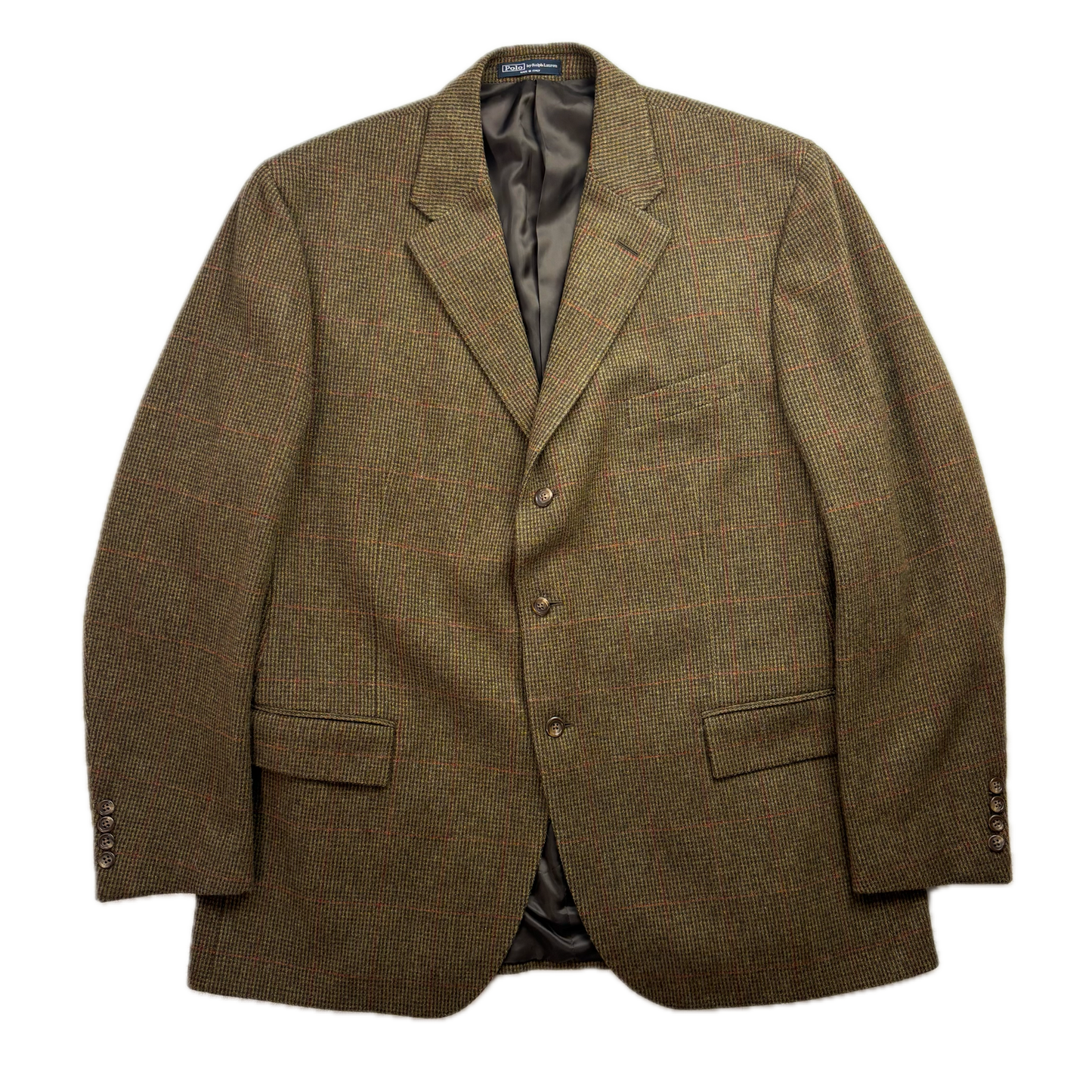 Polo Ralph Lauren Green Tweed Windowpane Blazer (Wool Cashmere) - 50R