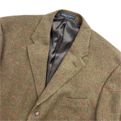 Polo Ralph Lauren Green Tweed Windowpane Blazer (Wool Cashmere) - 50R