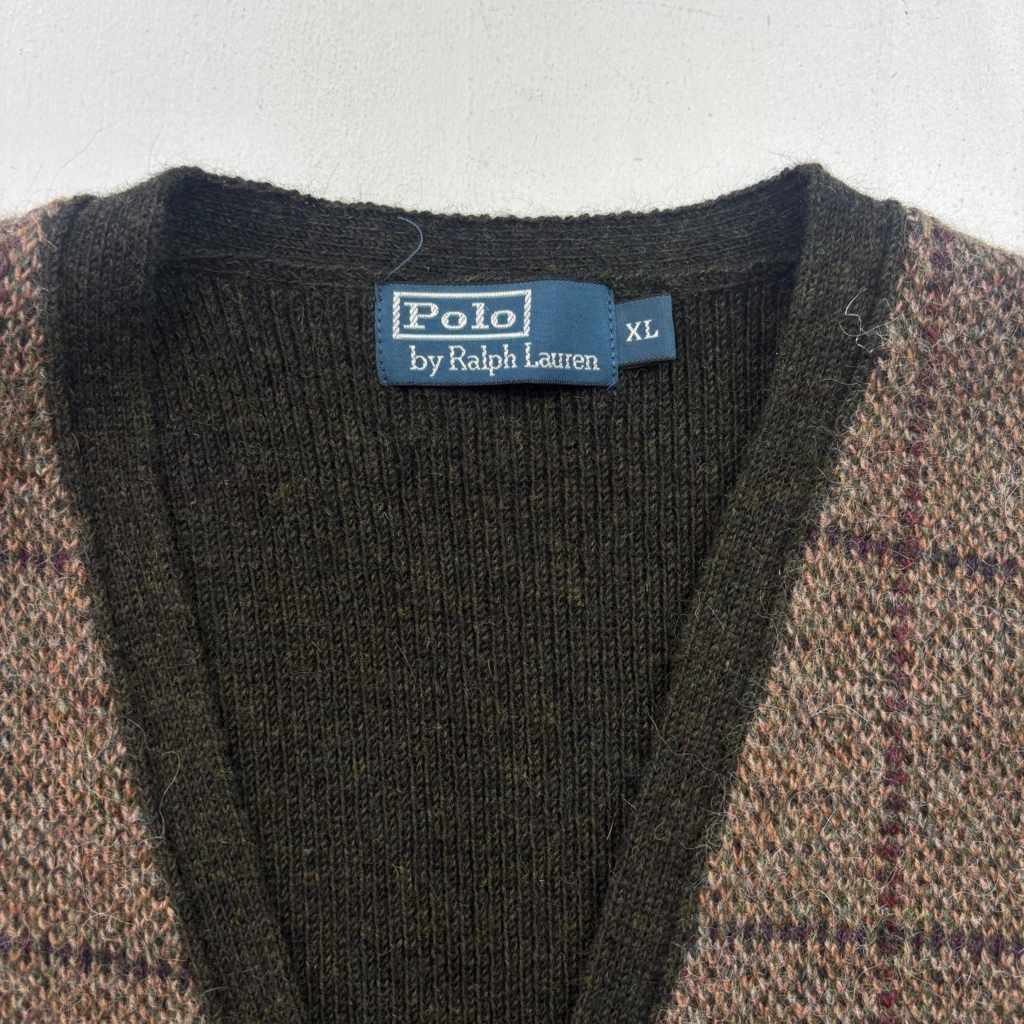 Polo Ralph Lauren Brown Green Tweed Windowpane Waistcoat (Wool Alpaca) - XL