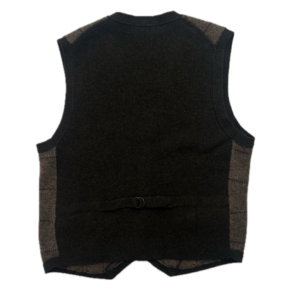 Polo Ralph Lauren Brown Green Tweed Windowpane Waistcoat (Wool Alpaca) - XL