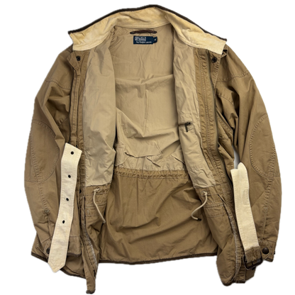 Polo Ralph Lauren Belted Beige Safari Jacket Leather Details - M