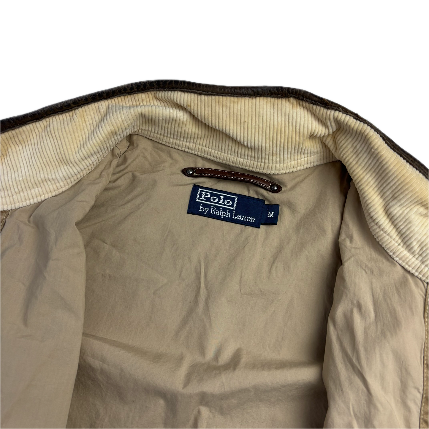 Polo Ralph Lauren Belted Beige Safari Jacket Leather Details - M