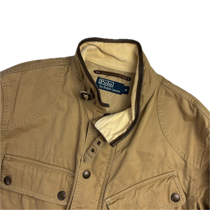 Polo Ralph Lauren Belted Beige Safari Jacket Leather Details - M