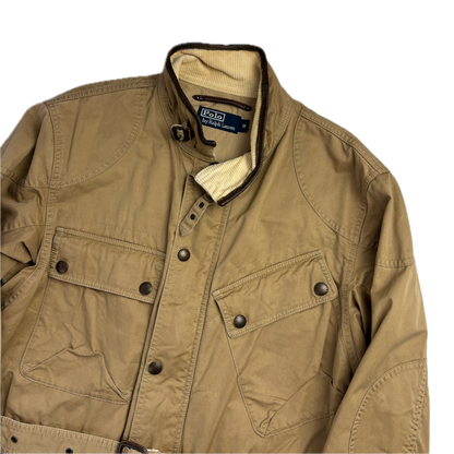 Polo Ralph Lauren Belted Beige Safari Jacket Leather Details - M