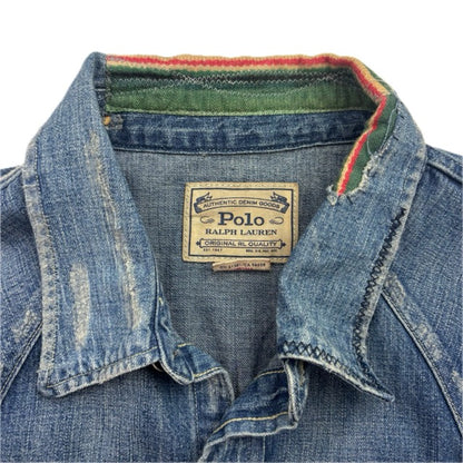Polo Ralph Lauren Western Distressed Patchwork Denim Shirt - XL