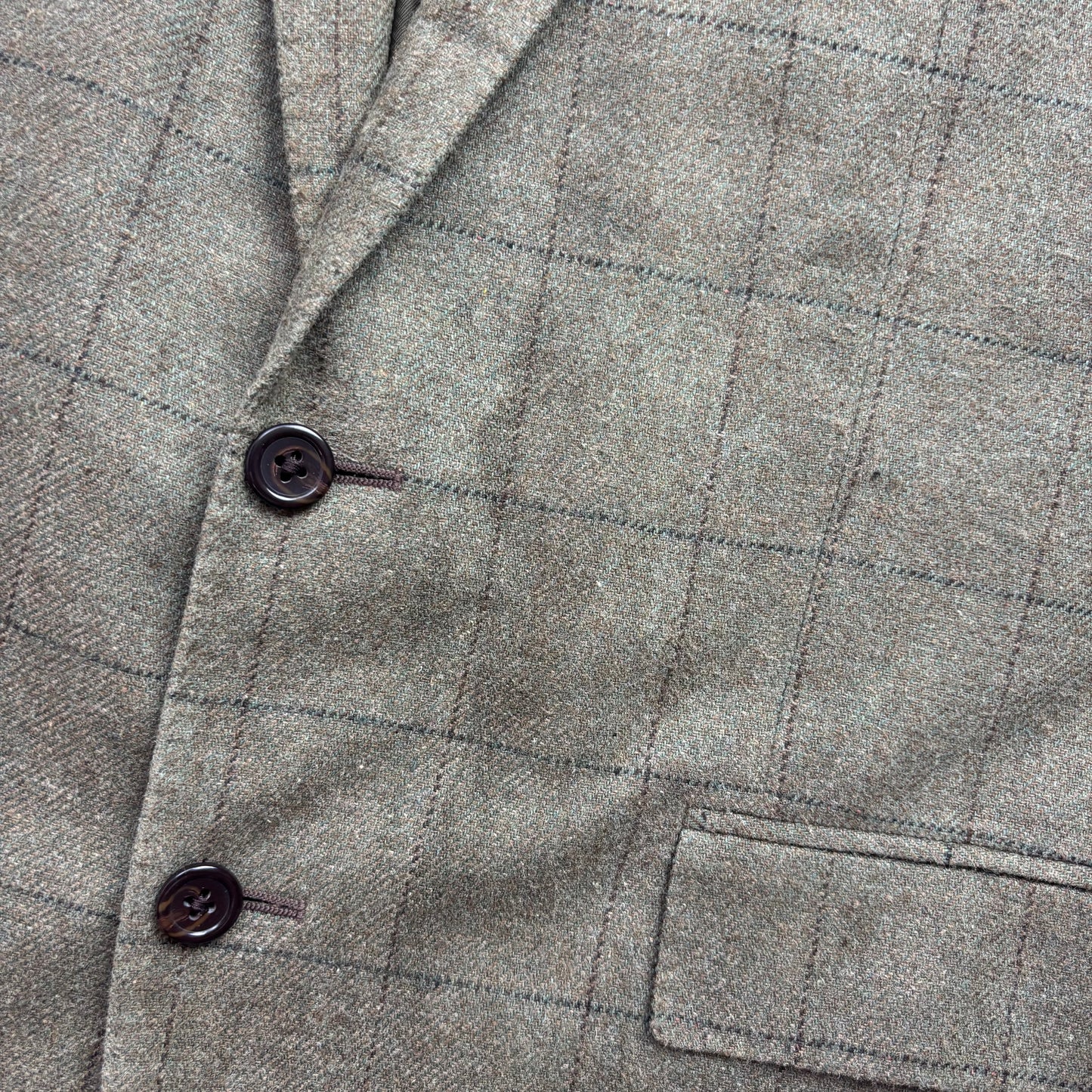Polo Ralph Lauren Green Tweed Windowpane Blazer (Silk) - 42R
