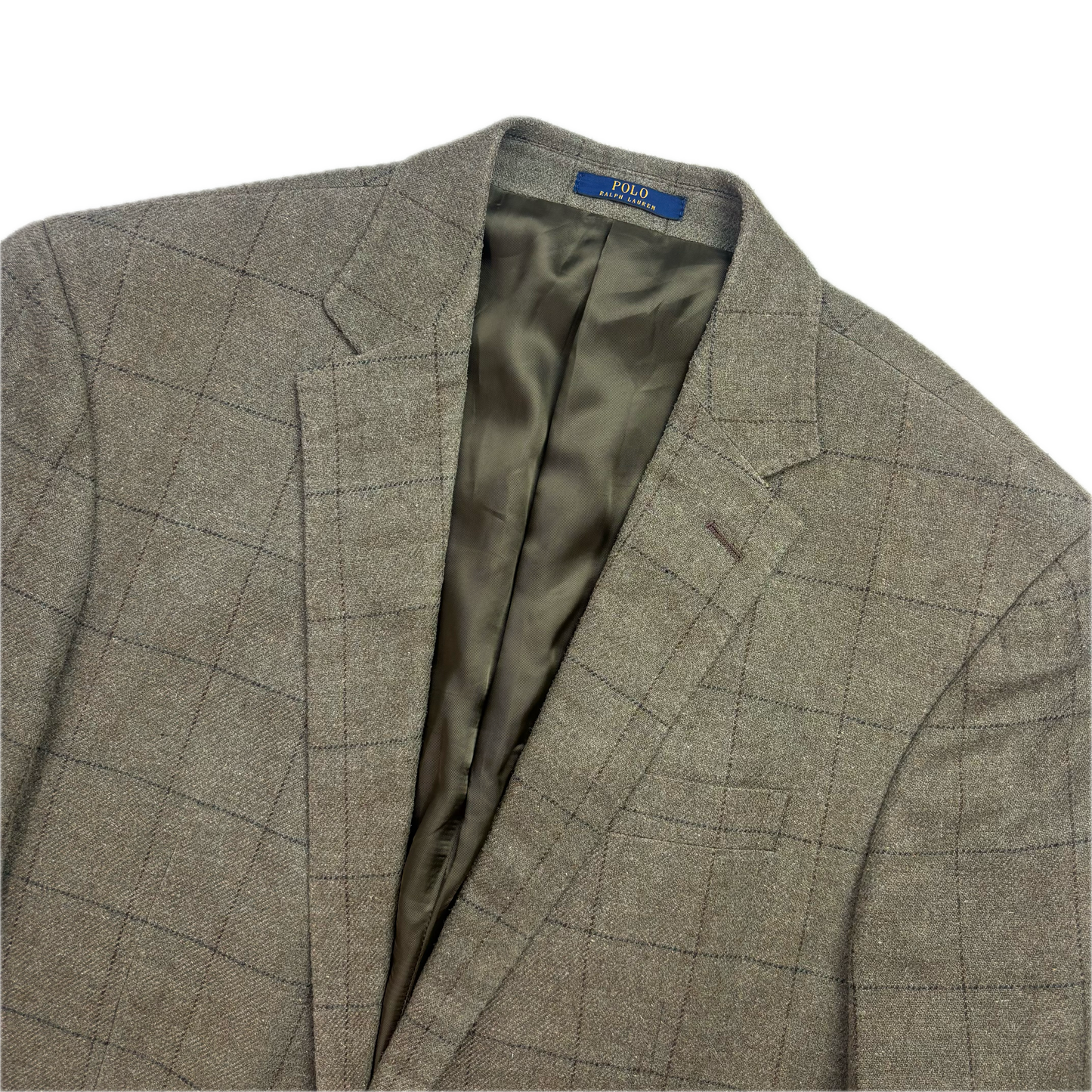 Polo Ralph Lauren Green Tweed Windowpane Blazer (Silk) - 42R