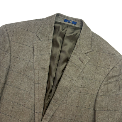 Polo Ralph Lauren Green Tweed Windowpane Blazer (Silk) - 42R