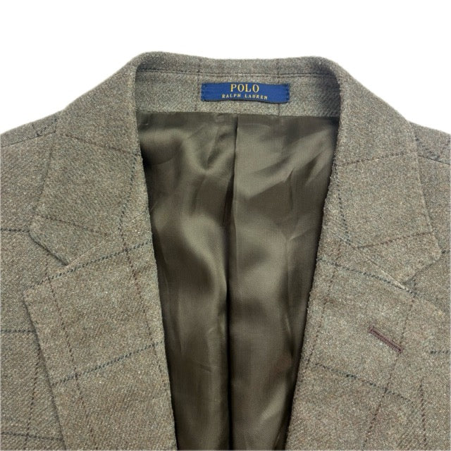 Polo Ralph Lauren Green Tweed Windowpane Blazer (Silk) - 42R