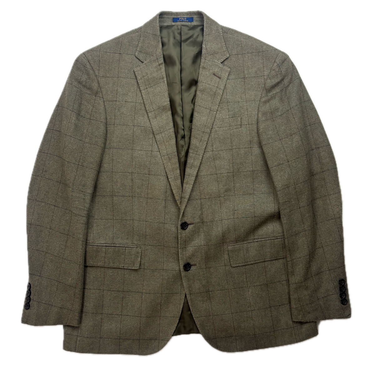 Polo Ralph Lauren Green Tweed Windowpane Blazer (Silk) - 42R
