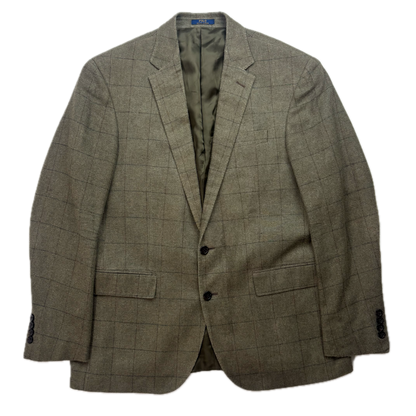 Polo Ralph Lauren Green Tweed Windowpane Blazer (Silk) - 42R