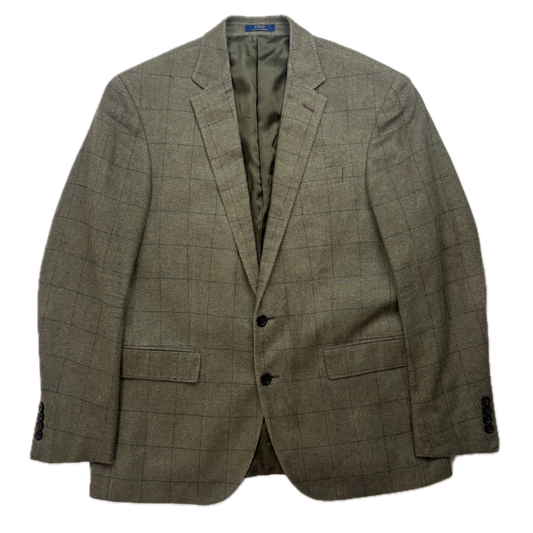 Polo Ralph Lauren Green Tweed Windowpane Blazer (Silk) - 42R