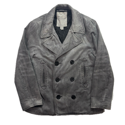 Denim & Supply Grey Denim Pea Coat Double Breast Jacket - XL