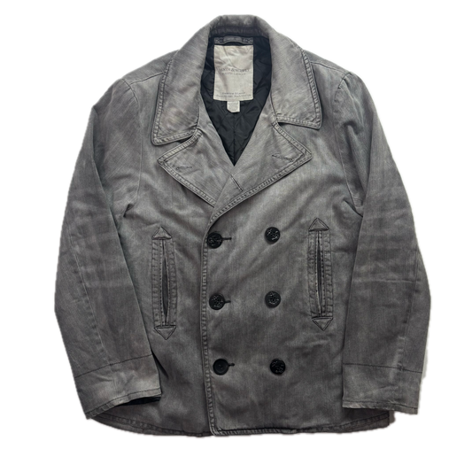 Denim & Supply Grey Denim Pea Coat Double Breast Jacket - XL