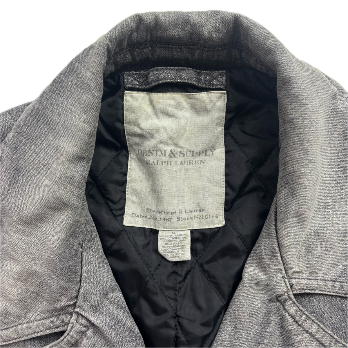 Denim & Supply Grey Denim Pea Coat Double Breast Jacket - XL