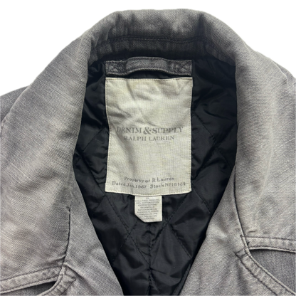 Denim & Supply Grey Denim Pea Coat Double Breast Jacket - XL