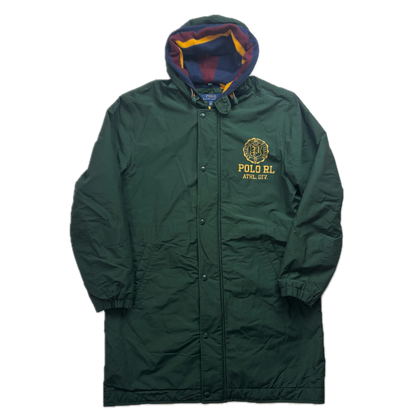 Polo Ralph Lauren Green Athletic Division Parka Jacket Hooded Lined - M