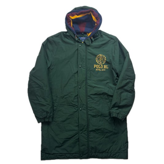 Polo Ralph Lauren Green Athletic Division Parka Jacket Hooded Lined - M
