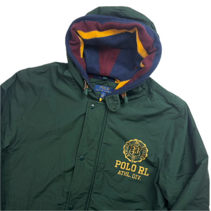 Polo Ralph Lauren Green Athletic Division Parka Jacket Hooded Lined - M