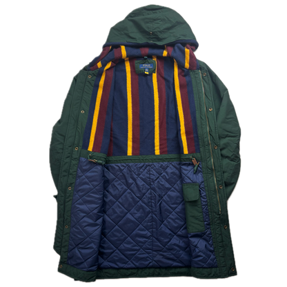Polo Ralph Lauren Green Athletic Division Parka Jacket Hooded Lined - M