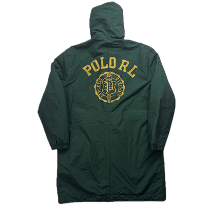 Polo Ralph Lauren Green Athletic Division Parka Jacket Hooded Lined - M
