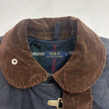 Polo Ralph Lauren 2 in 1 Navy Waxed Cotton Fireman Jacket with Wool Liner - M