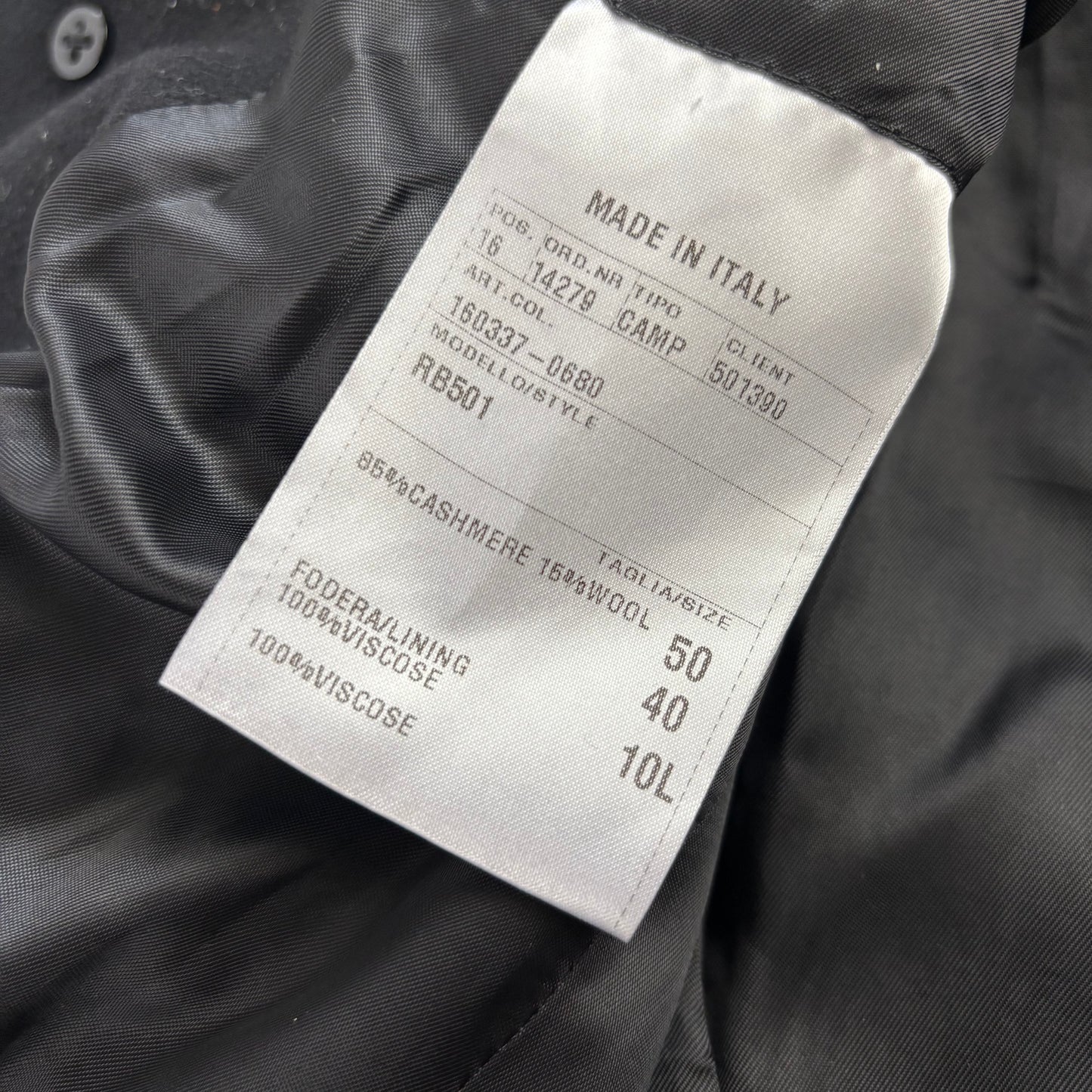 Ralph Lauren Black Label Black Paddock Coat Overcoat (Cashmere) -40