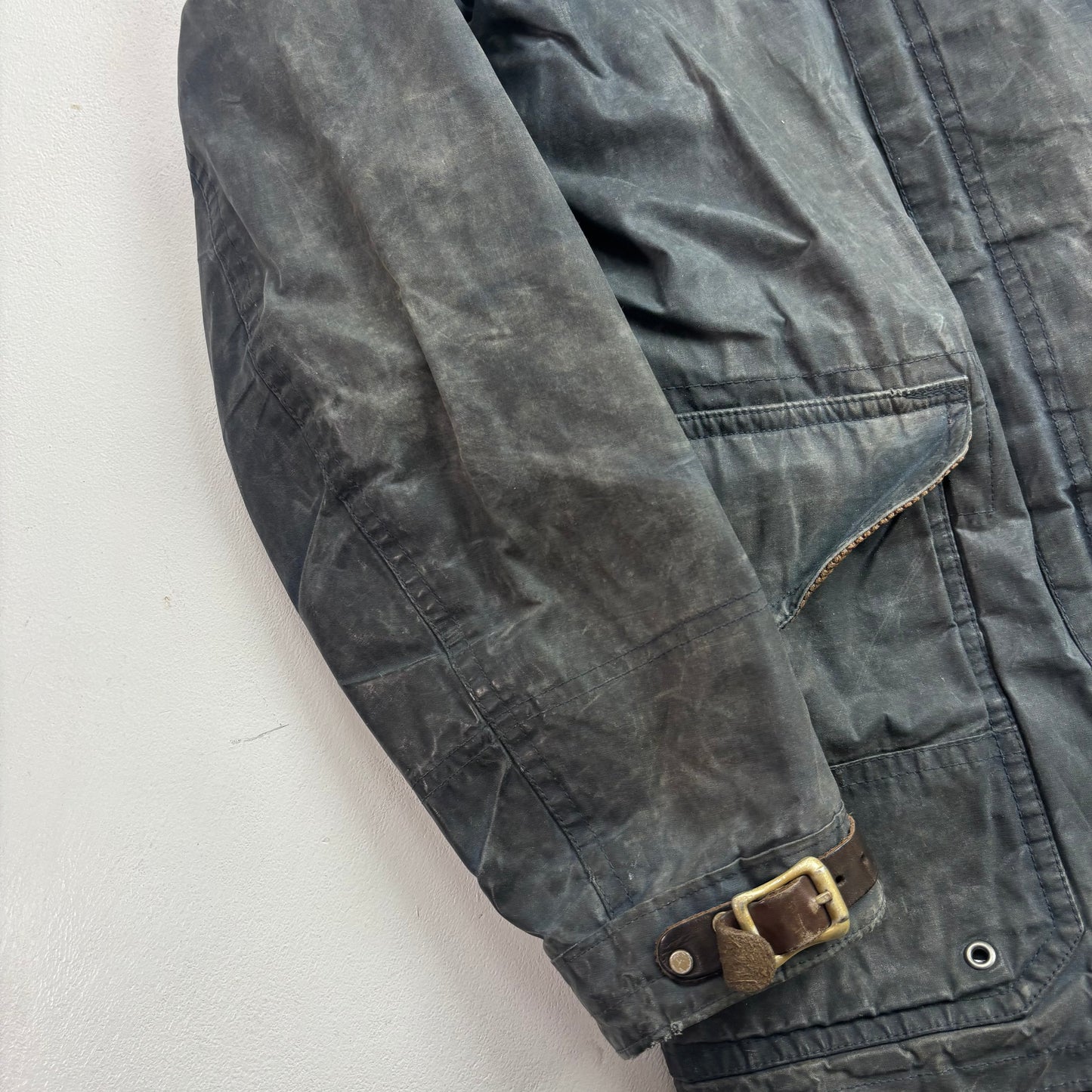 Polo Ralph Lauren 2 in 1 Navy Waxed Cotton Fireman Jacket with Wool Liner - M