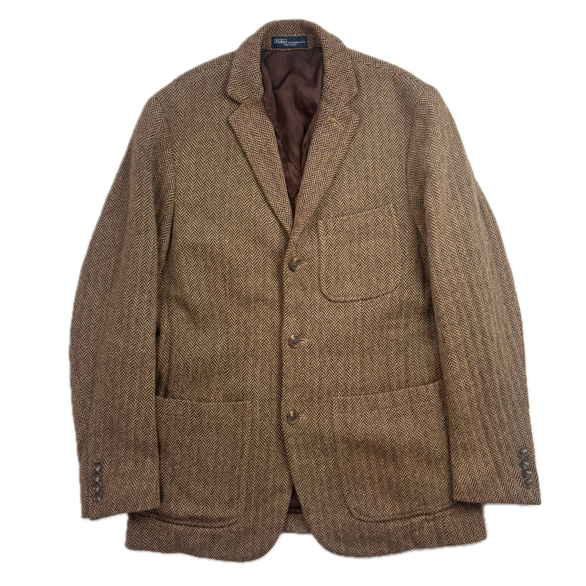 Polo Ralph Lauren Brown Herringbone Blazer (Cotton) - S