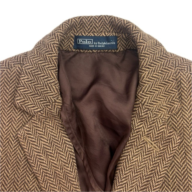 Polo Ralph Lauren Brown Herringbone Blazer (Cotton) - S