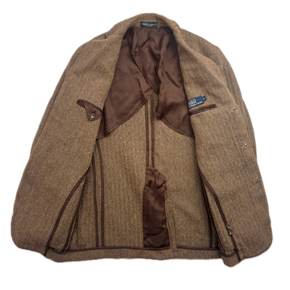 Polo Ralph Lauren Brown Herringbone Blazer (Cotton) - S