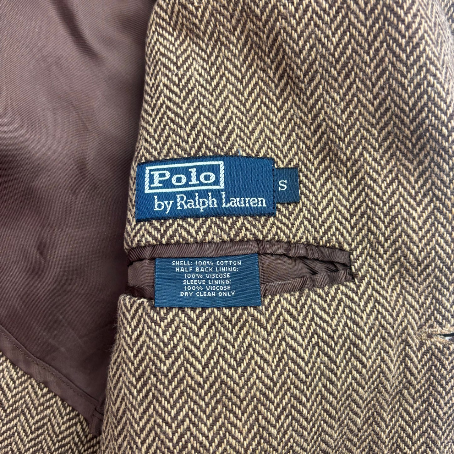 Polo Ralph Lauren Brown Herringbone Blazer (Cotton) - S