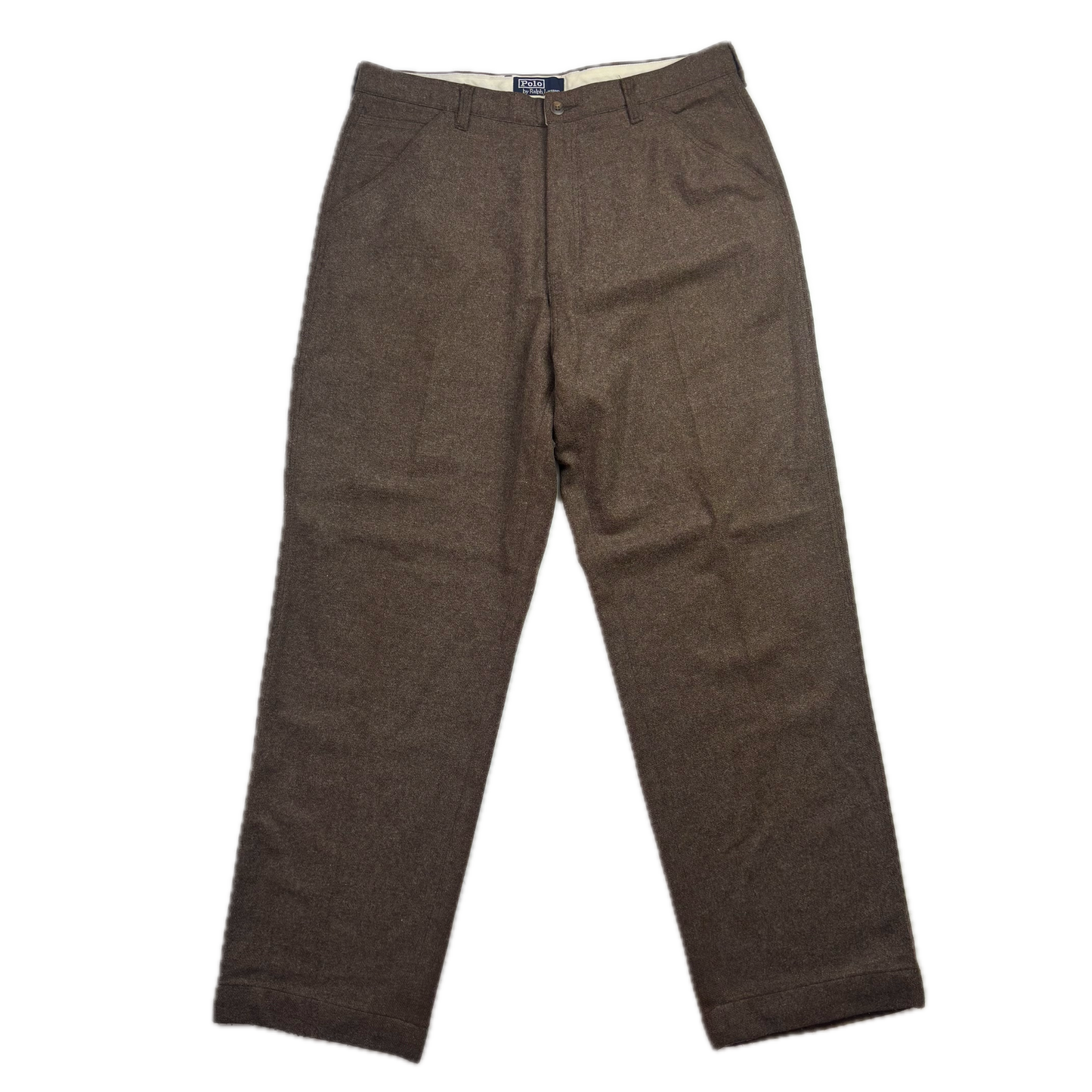 Polo Ralph Lauren Brown Tweed Utility Carpenter Pants Trousers USA (Wool Nylon) - 36x32