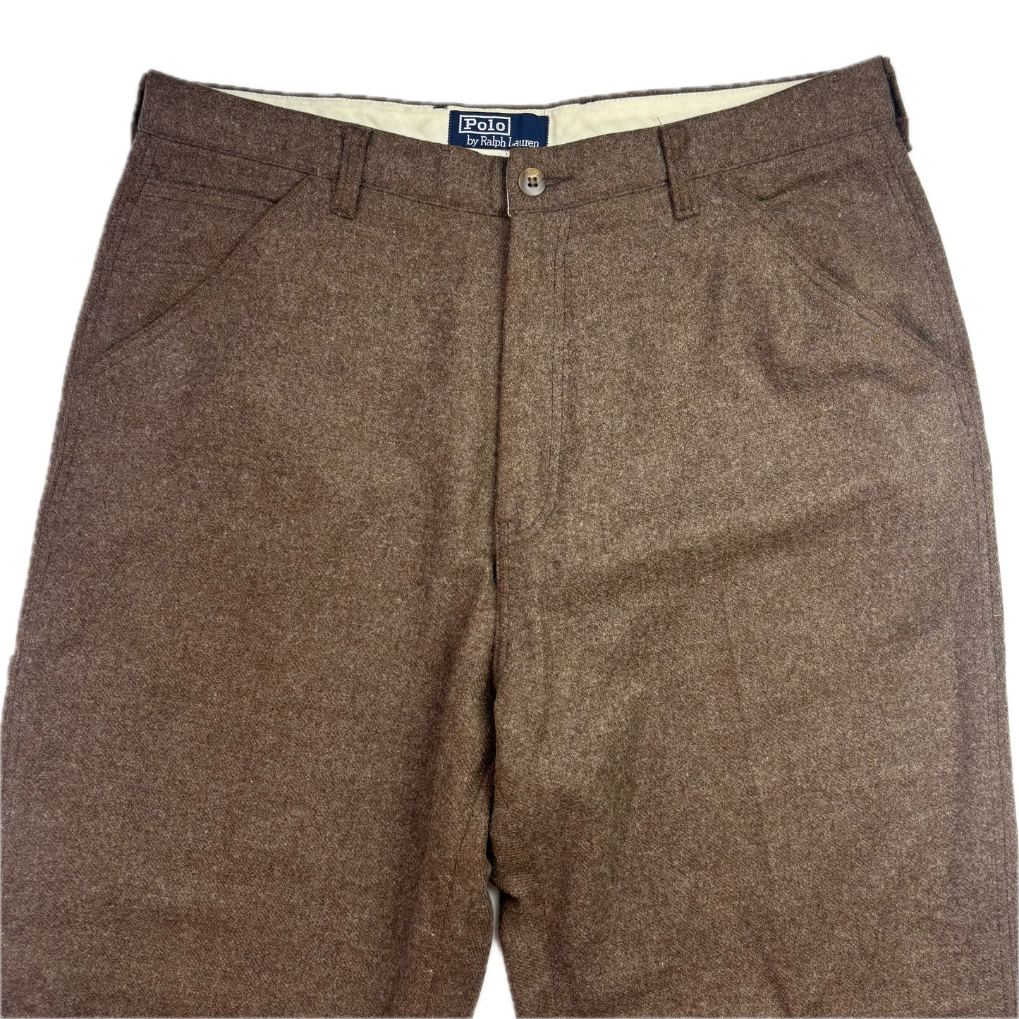 Polo Ralph Lauren Brown Tweed Utility Carpenter Pants Trousers USA (Wool Nylon) - 36x32