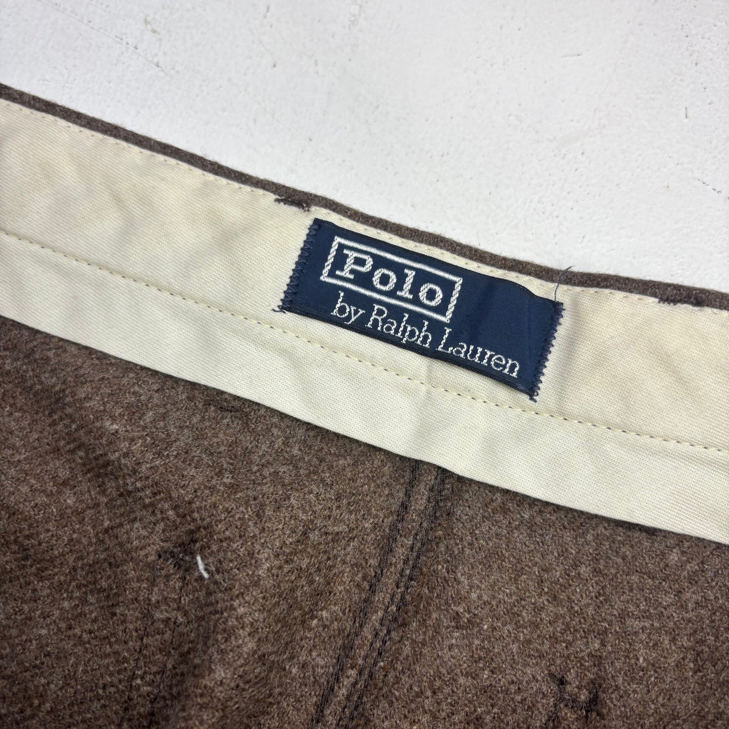 Polo Ralph Lauren Brown Tweed Utility Carpenter Pants Trousers USA (Wool Nylon) - 36x32