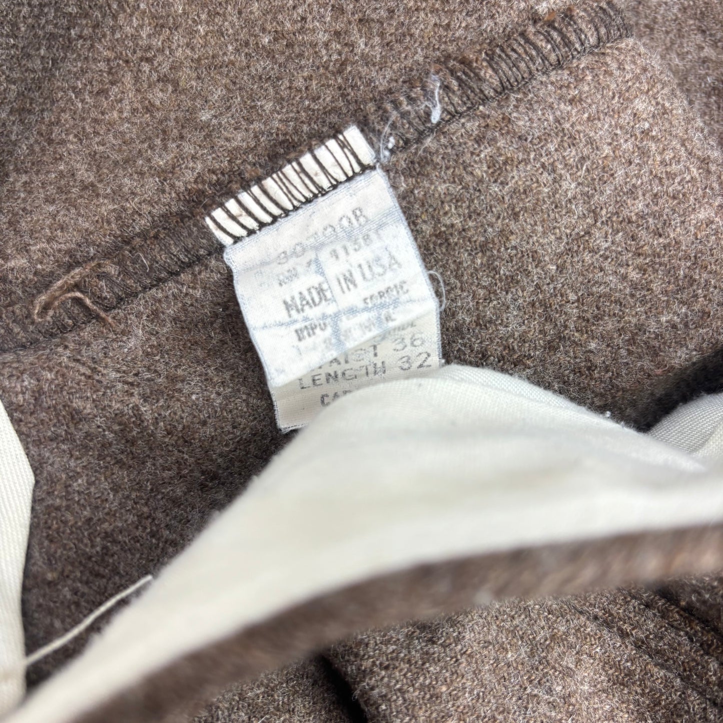 Polo Ralph Lauren Brown Tweed Utility Carpenter Pants Trousers USA (Wool Nylon) - 36x32