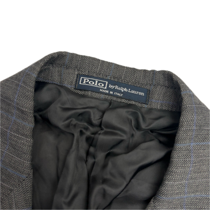 Polo Ralph Lauren Grey Double Breast Windowpane Blazer Sports Coat - 40 / 38