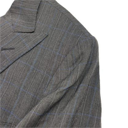 Polo Ralph Lauren Grey Double Breast Windowpane Blazer Sports Coat - 40 / 38