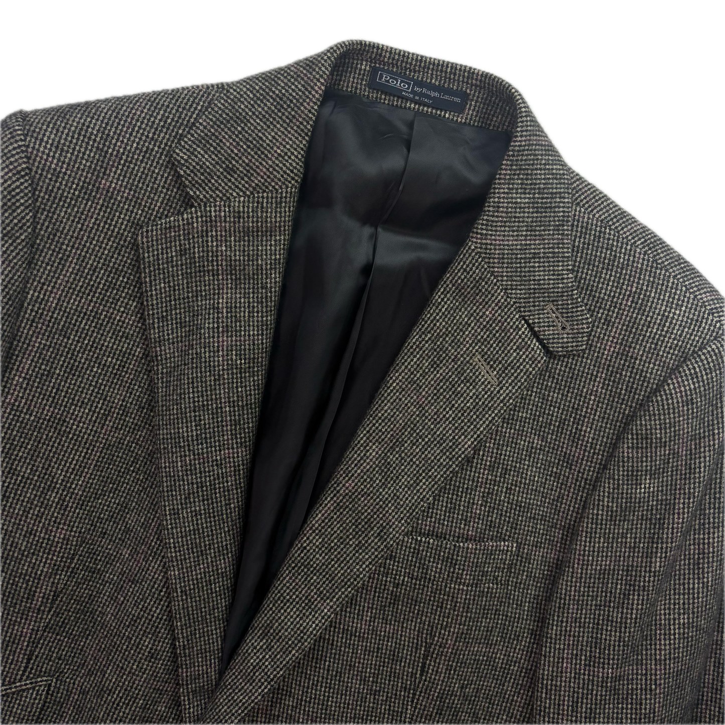 Polo Ralph Lauren Grey Tweed Hacking Bradford Blazer Windowpane (Cashmere) - 42R