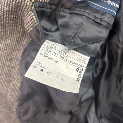 Polo Ralph Lauren Grey Tweed Hacking Bradford Blazer Windowpane (Cashmere) - 42R