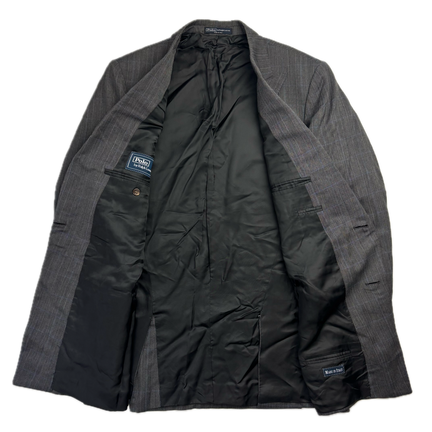 Polo Ralph Lauren Grey Double Breast Windowpane Blazer Sports Coat - 40 / 38