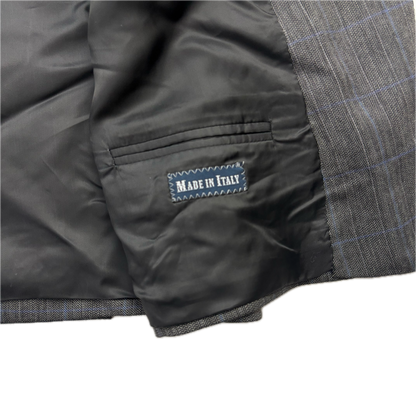 Polo Ralph Lauren Grey Double Breast Windowpane Blazer Sports Coat - 40 / 38