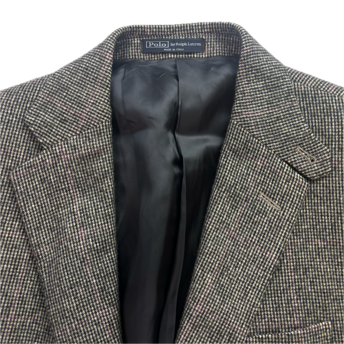 Polo Ralph Lauren Grey Tweed Hacking Bradford Blazer Windowpane (Cashmere) - 42R