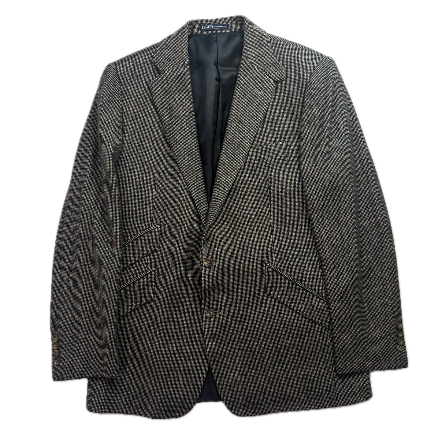 Polo Ralph Lauren Grey Tweed Hacking Bradford Blazer Windowpane (Cashmere) - 42R