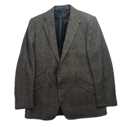 Polo Ralph Lauren Grey Tweed Hacking Bradford Blazer Windowpane (Cashmere) - 42R